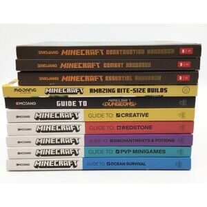 Minecraft Gaming Books Lot 10 Guides & Handbooks Mojang Builds Hardcover